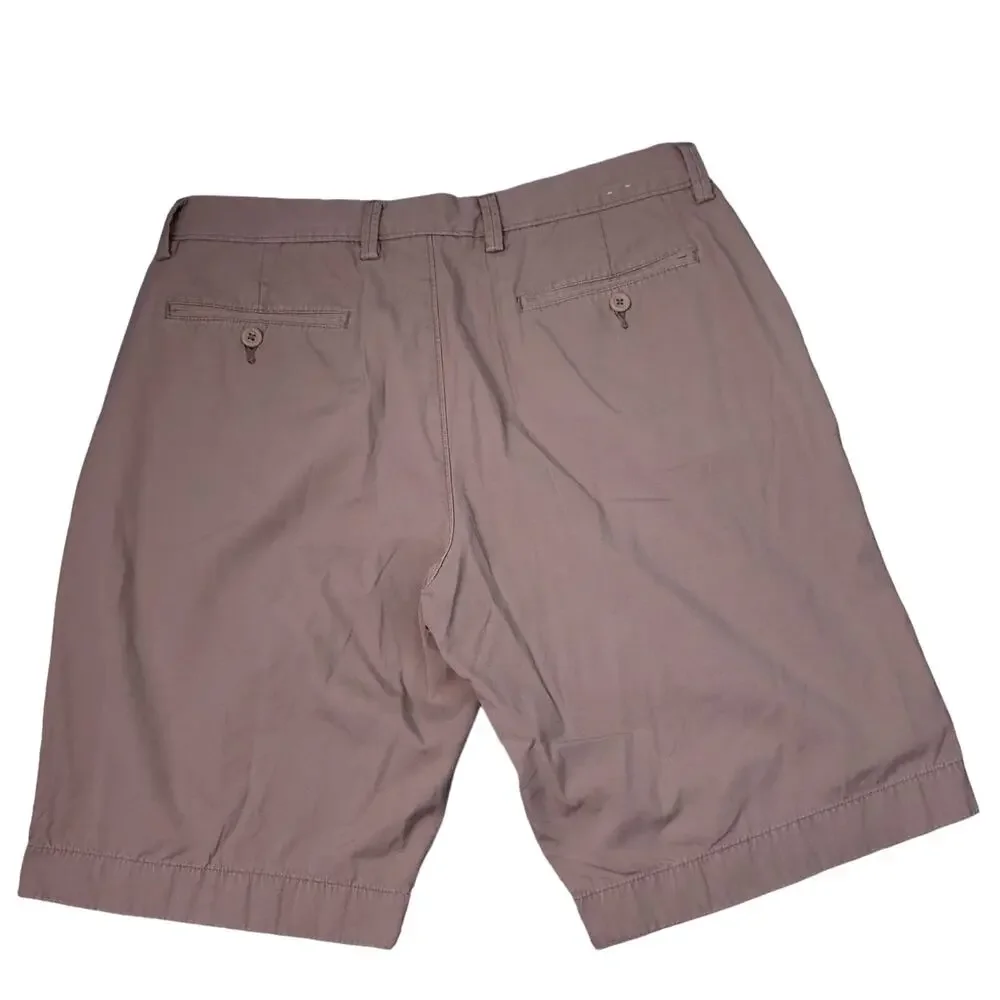 Vintage J. Crew Men's Chino Shorts Sz 33 Flat Front Khaki Beige Preppy Casual